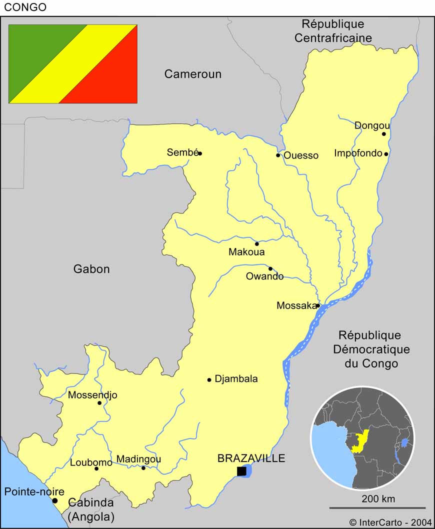 Carte du Congo Brazzaville