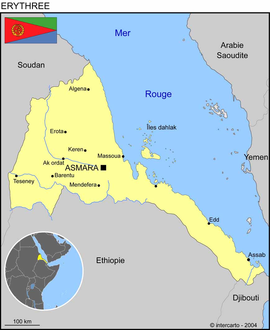 Carte de l'Erythre