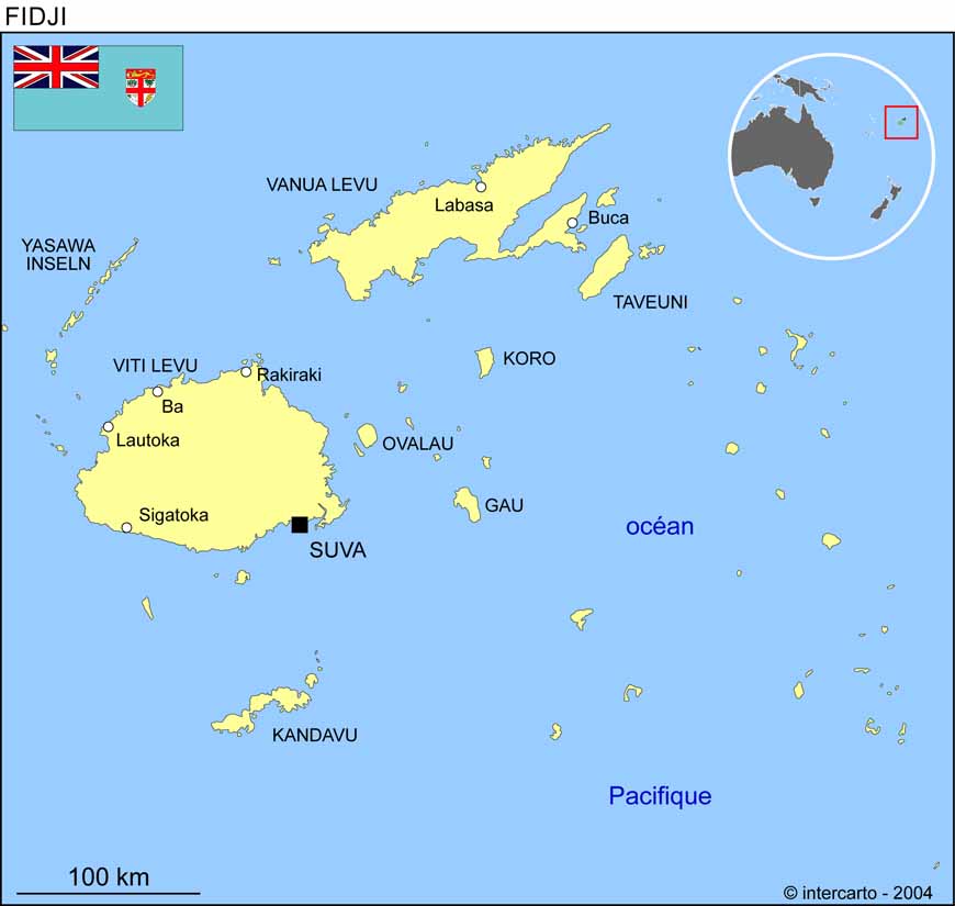 Carte des Fidji