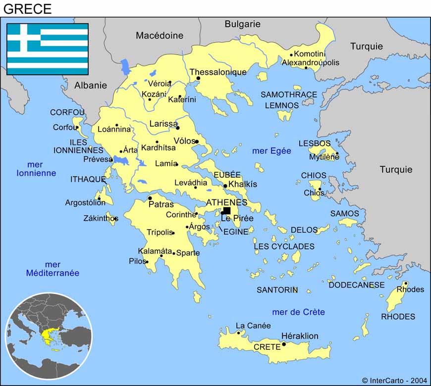 Carte de la Grce