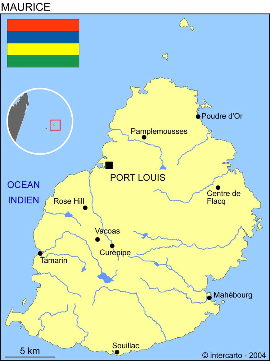 Carte de l'Ile Maurice