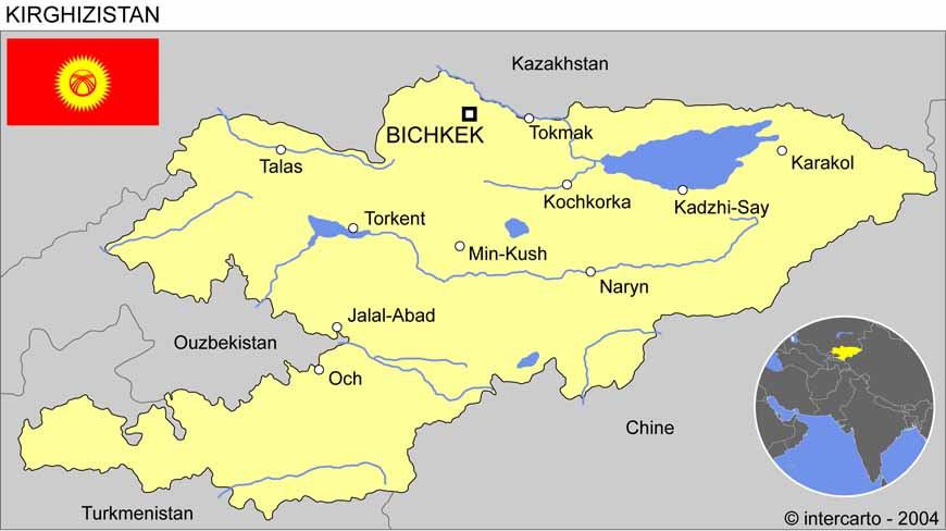 Carte de la Kirghizie