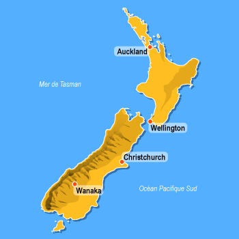 Carte de la Nouvelle-Zlande