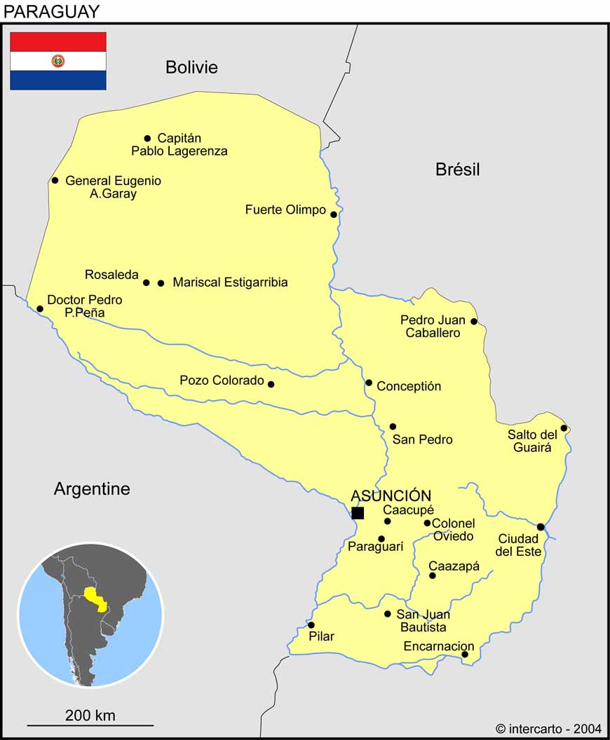 Carte du Paraguay
