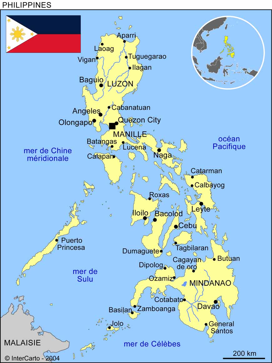 Carte G Ographique Et Touristique Des Philippines Manille G Ographie
