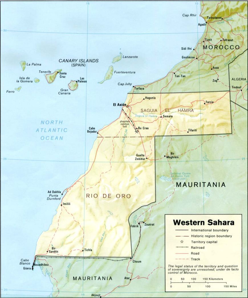 Carte du Sahara Occidental