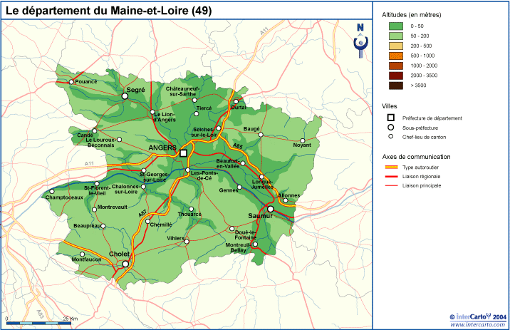 Carte Geographique Touristique Et Plan Du Maine Et Loire 49 Angers
