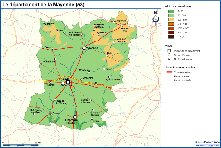 Carte Geographique Touristique Et Plan De La Mayenne 53 Laval