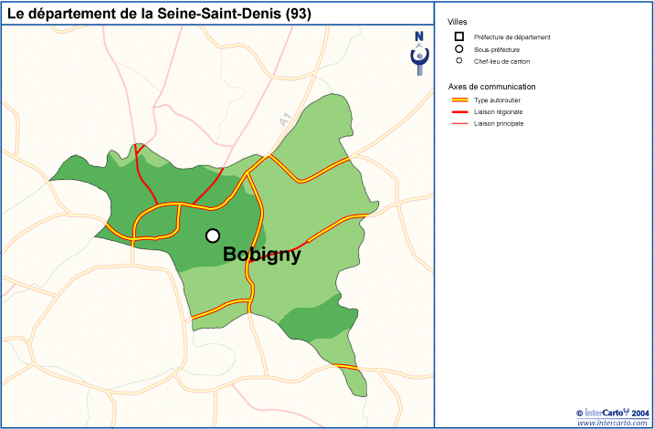 Carte Geographique Touristique Et Plan De La Seine Saint Denis 93 Bobigny