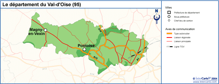 Carte Geographique Touristique Et Plan Du Val D Oise 95 Pontoise