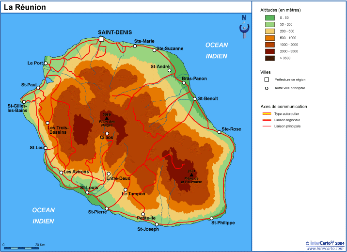 Département 974 - La Réunion,toutes les villes et carte de l'île !