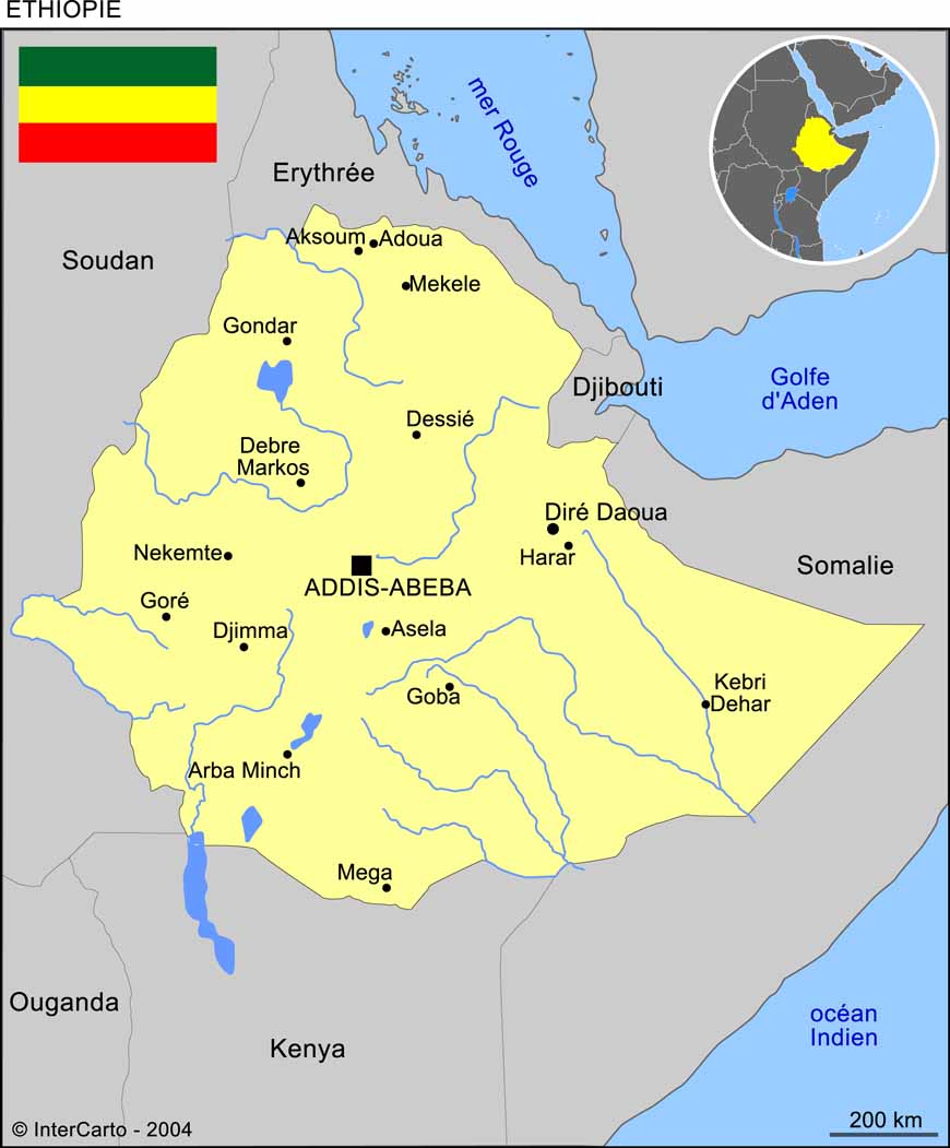 Carte de l'Ethiopie