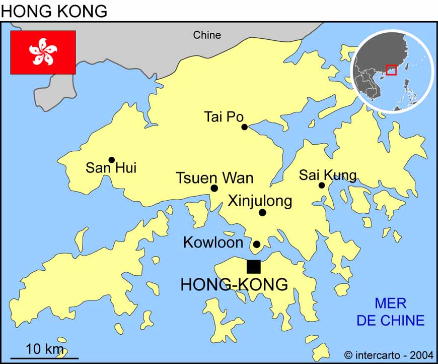 Carte de Hong-Kong