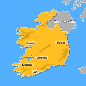 Carte Geographique Et Touristique De L Irlande Dublin Geographie De L Irlande
