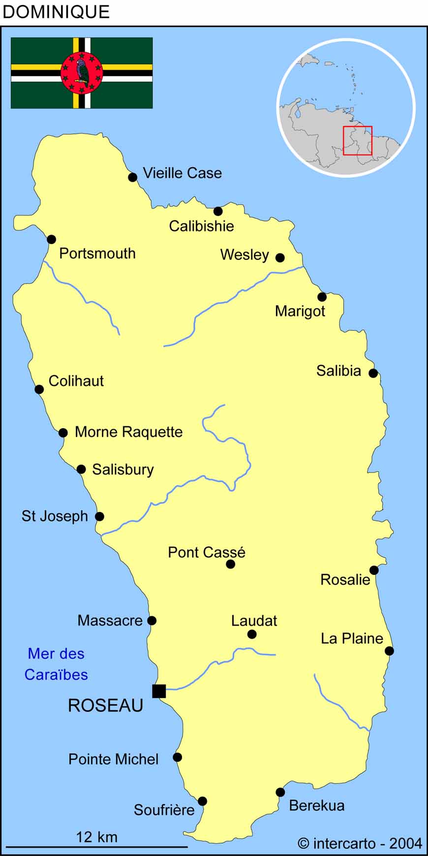 Carte de La Dominique