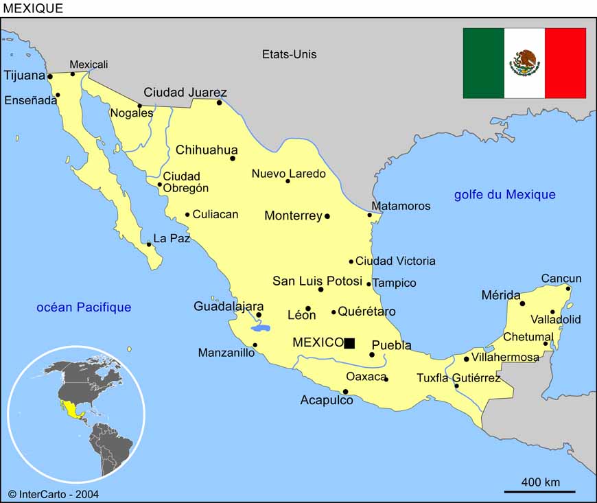 Carte Geographique Et Touristique Du Mexique Mexico City Geographie Du Mexique