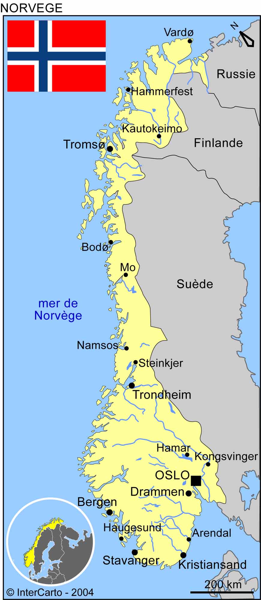 Carte de la Norvge