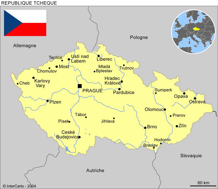 carte geographique et touristique de la republique tcheque prague geographie de la republique tcheque