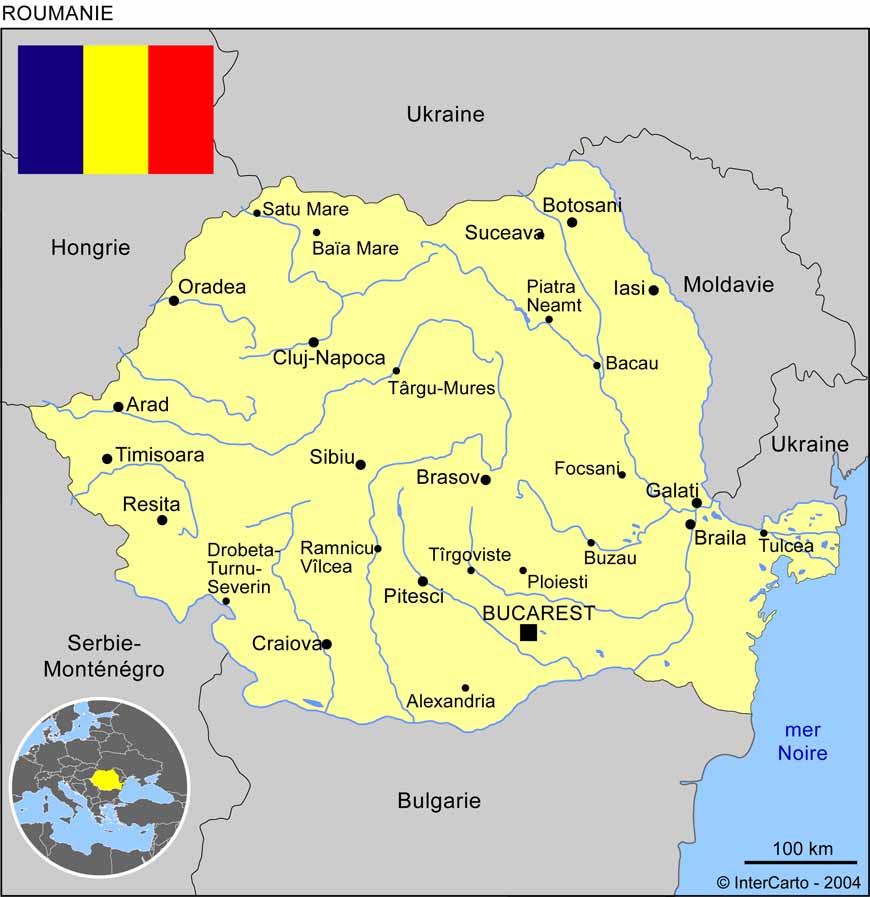 Carte de la Roumanie